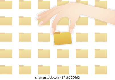 La mano con las carpetas.