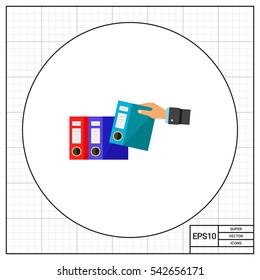 Hand with Folders Icon