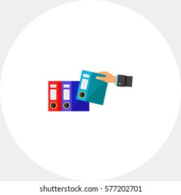 Hand with Folders Icon