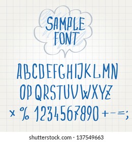 hand font Alphabet sketch vector