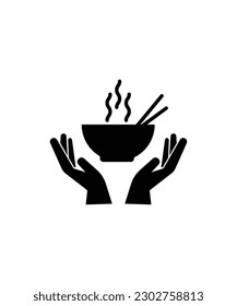 hand with food icon, vector best flat icon.
