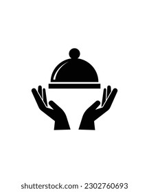 hand with food icon, vector best flat icon.