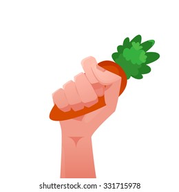 Hand & food vector illustration