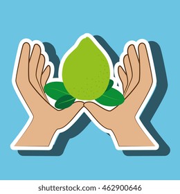 hand food vegan fruit vector illsutration graphic