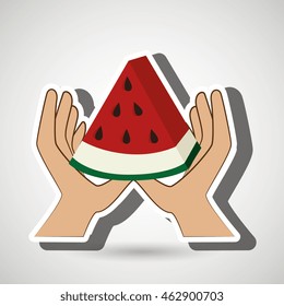 hand food vegan fruit vector illsutration graphic