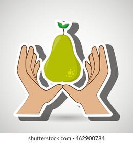 hand food vegan fruit vector illsutration graphic