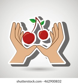 hand food vegan fruit vector illsutration graphic