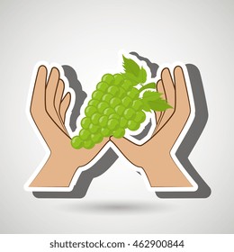 hand food vegan fruit vector illsutration graphic