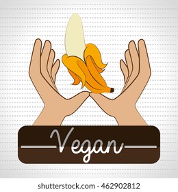 hand food vegan fruit vector illsutration graphic