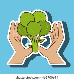 hand food vegan vegetables vector illsutration graphic