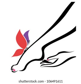 Hand And Foot, Body Care, Vector Illustration