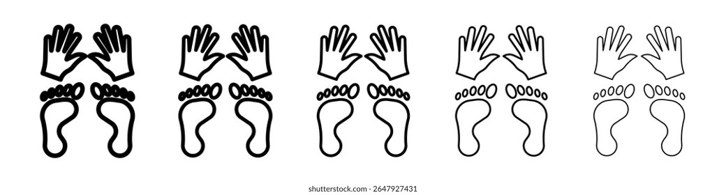 Hand-Fuß-Symbol einzeln auf weißem Hintergrund