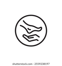 hand and foot icon Outline vector for web ui