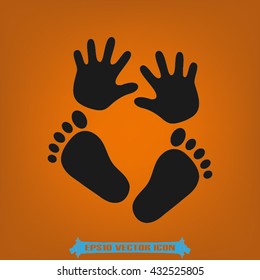 hand foot icon vector illustration eps10