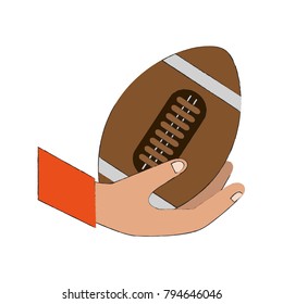 Hand with football ball