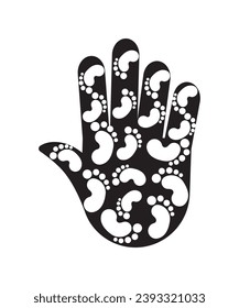 hand with footprint icon, vector best flat icon.