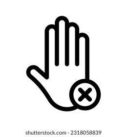 Hand forbidden sign, no entry icon color editable