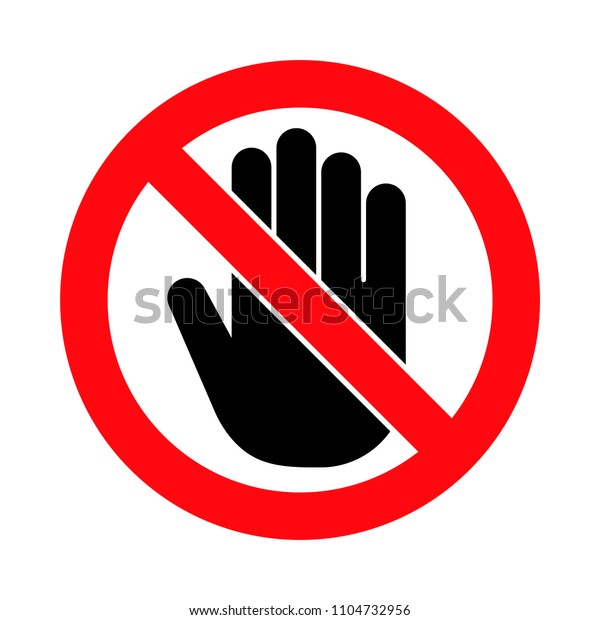 Hand Forbidden Sign No Entry Do: vector de stock (libre de regalías)  1104732956 | Shutterstock