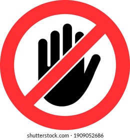 Hand forbidden stop icon. Vector warning symbol stop entry sign concept