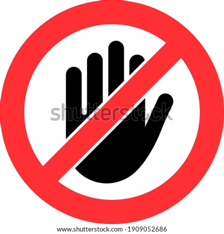 Hand forbidden stop icon. Vector warning symbol stop entry sign concept