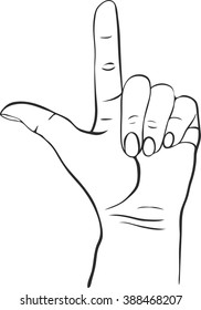 hand with forefinger, index finger, vector icon