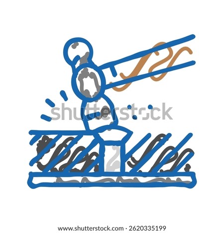 hand forged blacksmith doodle icon sketch vector. hand forged blacksmith sign. isolated symbol illustration