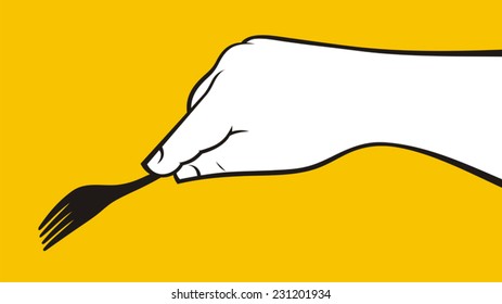 Hand with fork