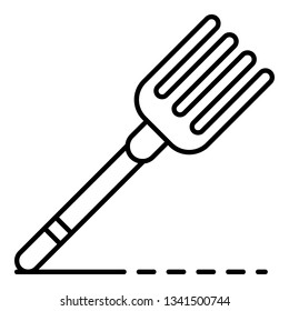 Hand fork icon. Outline hand fork vector icon for web design isolated on white background