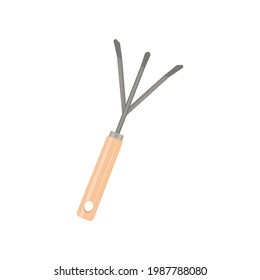Hand fork illustration isolated on white background. Garden tool icon.