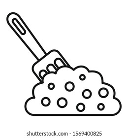 Hand fork soil icon. Outline hand fork soil vector icon for web design isolated on white background