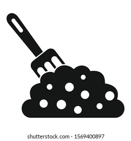 Hand fork soil icon. Simple illustration of hand fork soil vector icon for web design isolated on white background