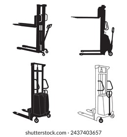 Diseño de símbolo de ilustración vectorial de icono de carretilla elevadora manual