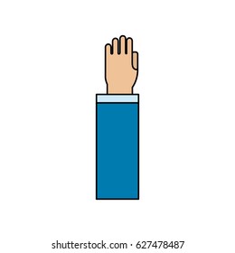 hand up with formal suit