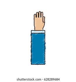 hand up with formal suit
