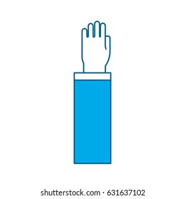hand up with formal suit