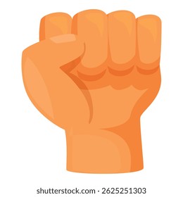 Hand forming a closed fist, conveying power, resilience, and unity