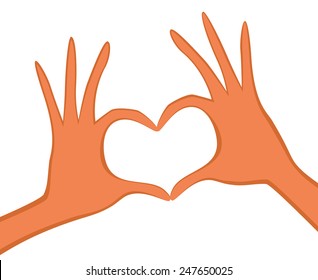 Hand forming a heart shape 