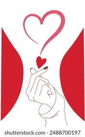 Hand, die eine Herzform bildet
