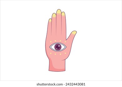 Hand Fortune Flat Sticker Design
