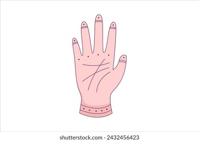 Hand Fortune Flat Sticker Design