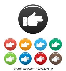 Hand forward icon. Simple illustration of hand forward vector icons set color isolated on white