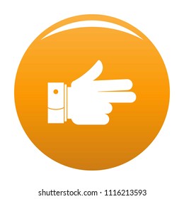 Hand forward icon. Simple illustration of hand forward vector icon for any design orange