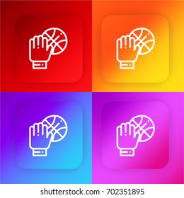 Hand four color gradient app icon set