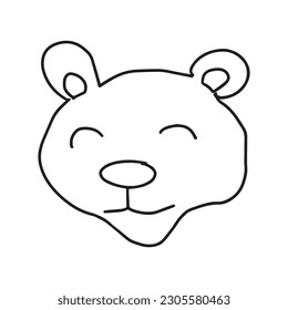 hand free drawing bear on white background can be use for icon sticker