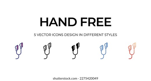 hand free Icon Design in Five style with Editable Stroke. Line, Solid, Flat Line, Duo Tone Color, and Color Gradient Line. Suitable for Web Page, Mobile App, UI, UX and GUI design.