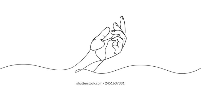 Hand in freier Position in einer Zeile, Vektorillustration