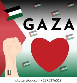Manos arriba para el vector de símbolo de libertad. salva el fondo abstracto verde rojo negro de la bandera vector de libertad palestina. Ilustración vectorial de diseño de afiches