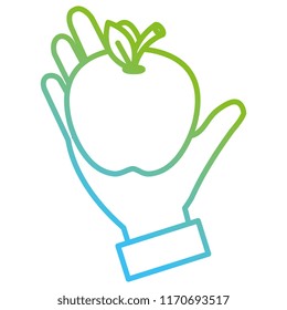 hand with fresh apple