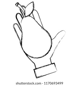 hand with fresh pear