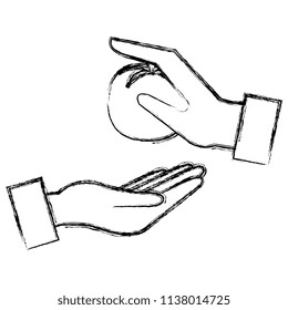 hand with fresh tomato